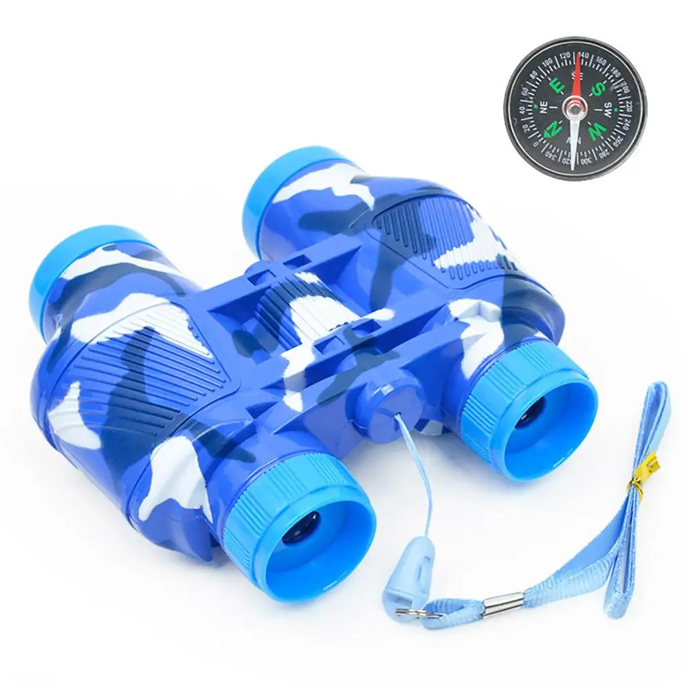 

Kids Simulate Binoculars Telescope Compass Educational Toy with Neck Strap for Outdoor