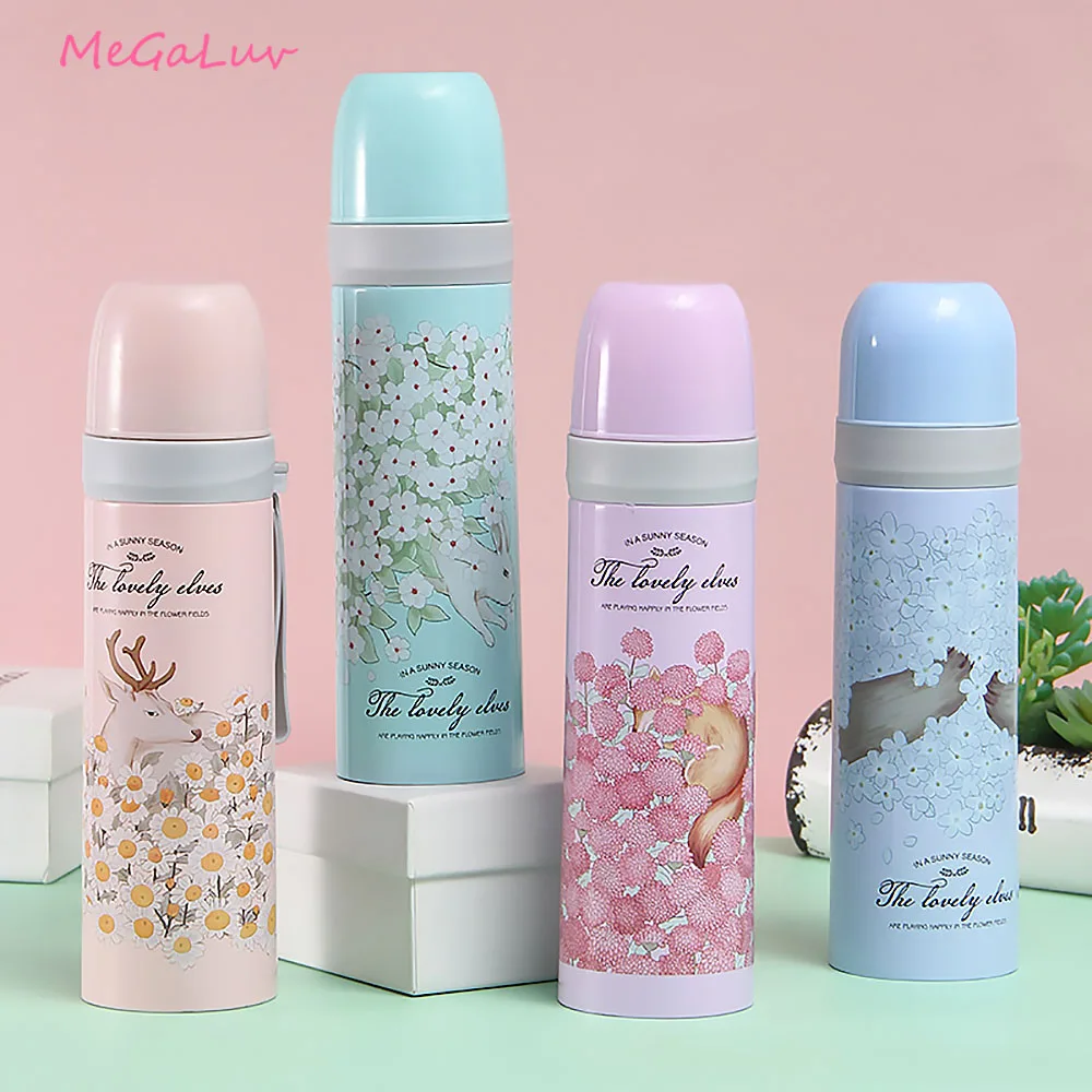 

500ml Thermos Bottle Straight Cup Vacuum Flask Sealed Leakproof Stainless Steel Portable Cute Big Capacity Travel Insulated Cup