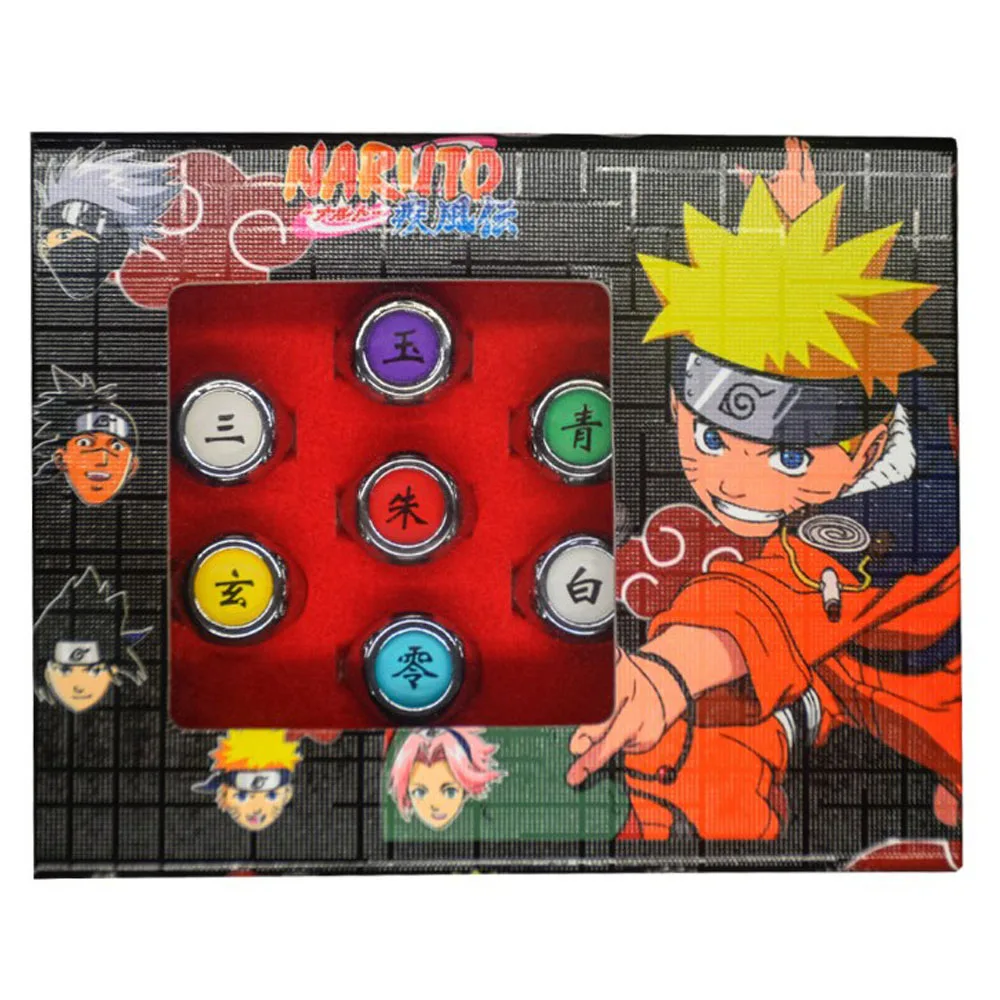 

10PCS Naruto Rings Figures Necklace Anime Figure Akatsuki Itachi Metal Jewerly Cosplay Accessories Cartoon Kawaii Kids Toys Gift