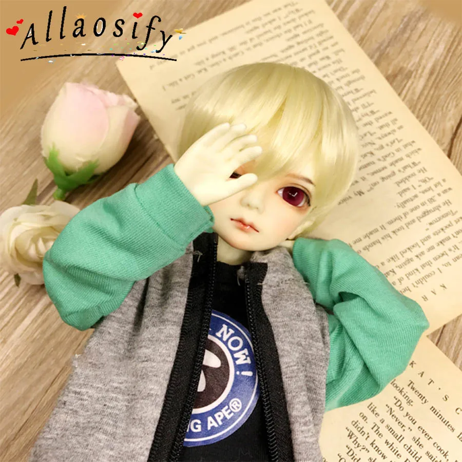 Allaosify BJD парик Vente Chaude Cheveux Synthétiques Courte Droite Poupée с пусковой установкой Pleine Frange 1/3 1/4 1/6