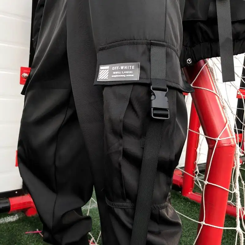 Брюки карго женские с завышенной талией модные черные брюки бомбер в стиле