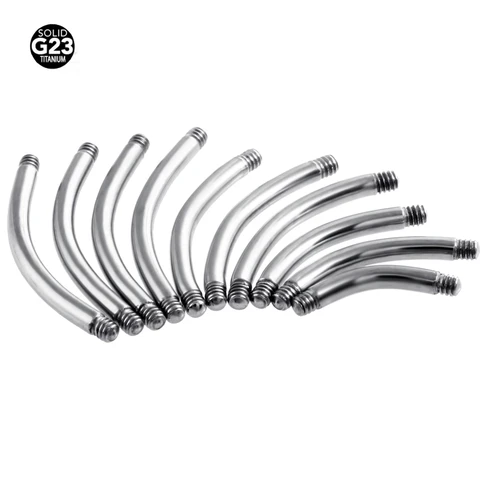 Титановые изогнутые винтовые штанги для пирсинга пупка PiercingWholesale