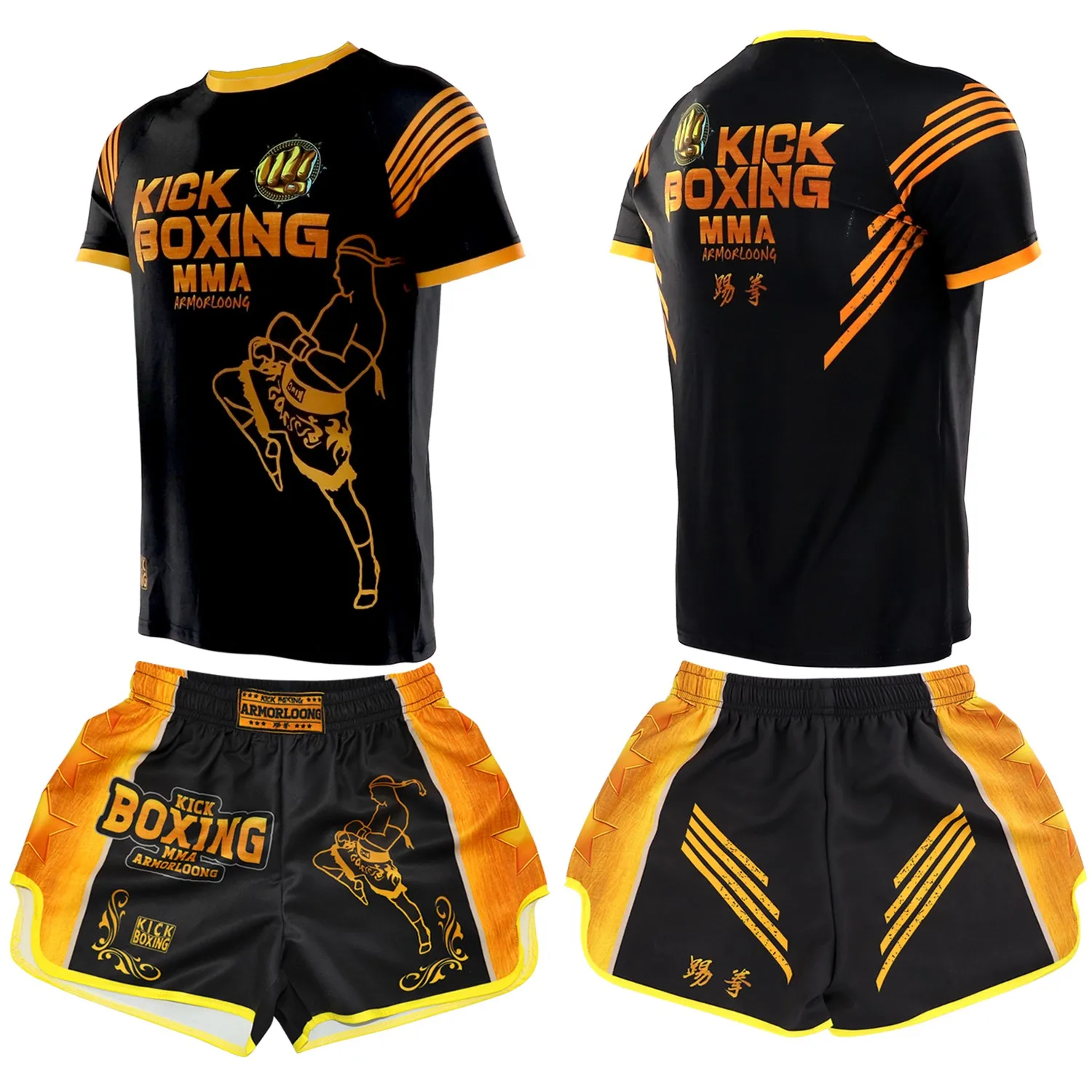 

MMA Muay Thai short-sleeved fighting suit fitness sports quick-drying shorts suit kick boxing T-shirt martial arts training