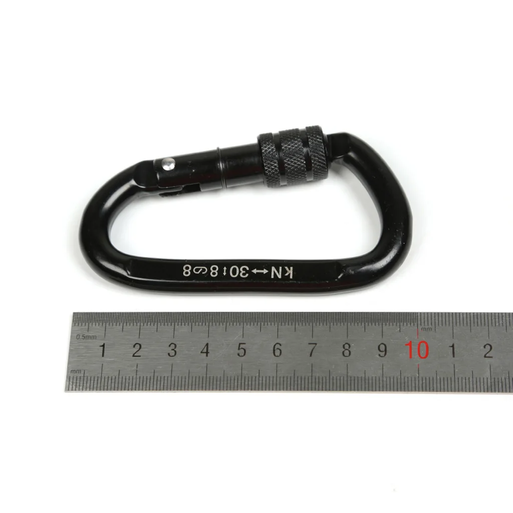 

30KN/6600lbs D Ring Carbon Steel Screwgate Locking Outdoor Rock Climbing Carabiner for Outdoor Rock Climbing Escape &
