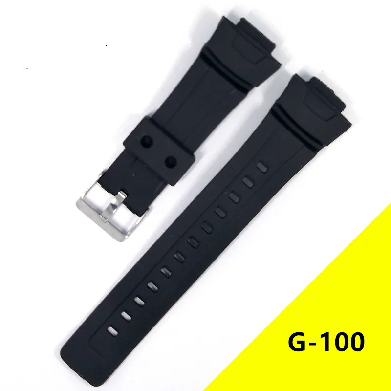 

Black Silicone Waterproof Watch Band Strap For Casio G-Shock G100 G-100 Sport Replacement Rubber Watchband Accessories For Casio