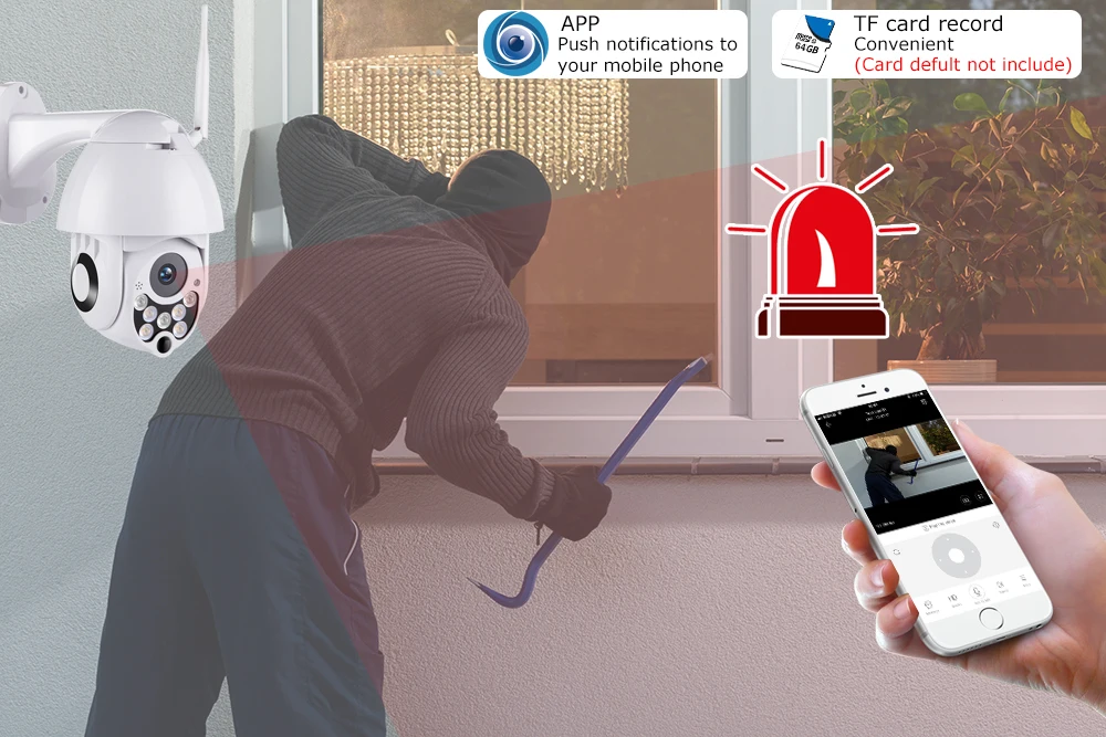 Камера наружного видеонаблюдения купольная поворотная сетевая беспроводная