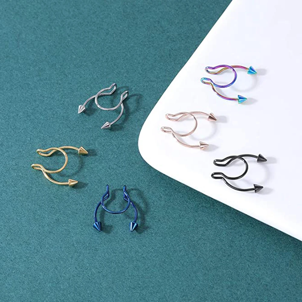 Искусственная перегородка носовые кольца поддельные кольцо для носа 316L