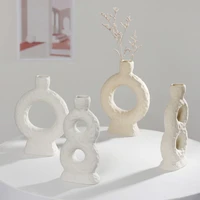 ins nordic dried flower vase white ceramic living room decoration arrangement hydroponic cafe studio