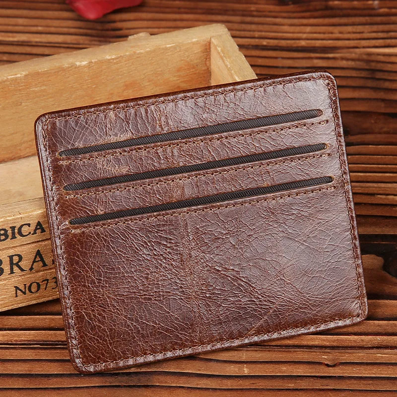 

Men pickup head layer cowhide wallet is more bank card package for name card bag double 6 screens short card bag