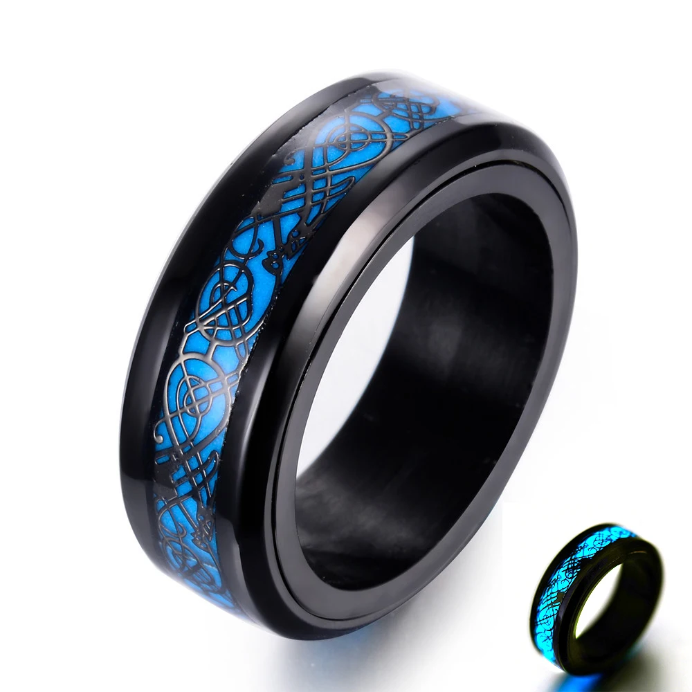 Дракон светильник кольца Для мужчин в темное время суток блеск