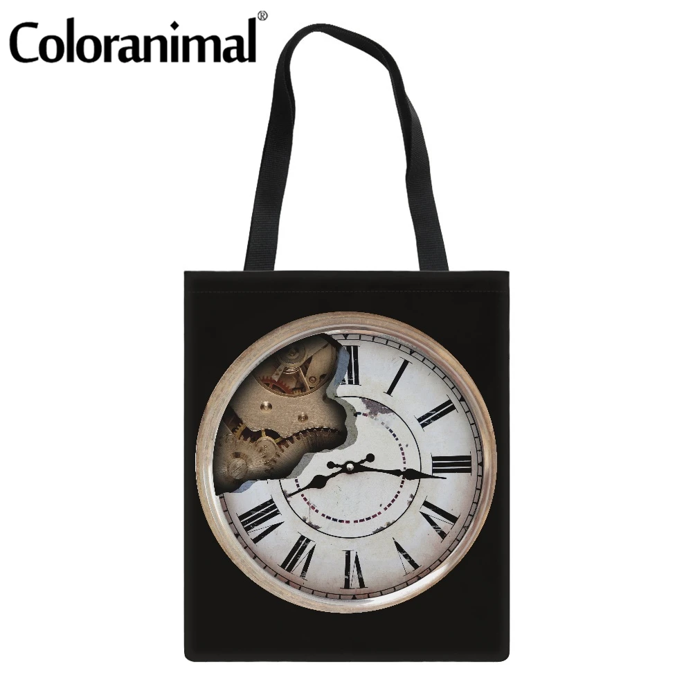 

Роскошная брендовая дизайнерская женская сумка-шоппер Coloranimal с принтом, холщовая Льняная сумка-тоут для женщин, складная Повседневная Экол...