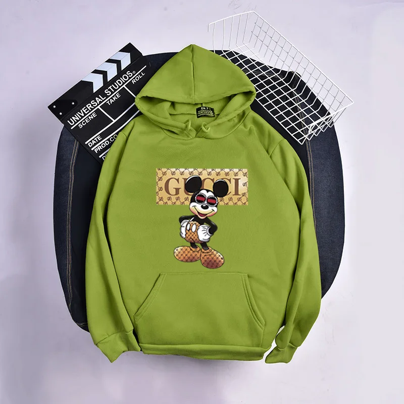 

New Cartoon Print Sweatshirt Women Hoodie Cute Mouse Print 2021 Spring Autumn Fashion Harajuku Style Round Neck Hoodie Women
