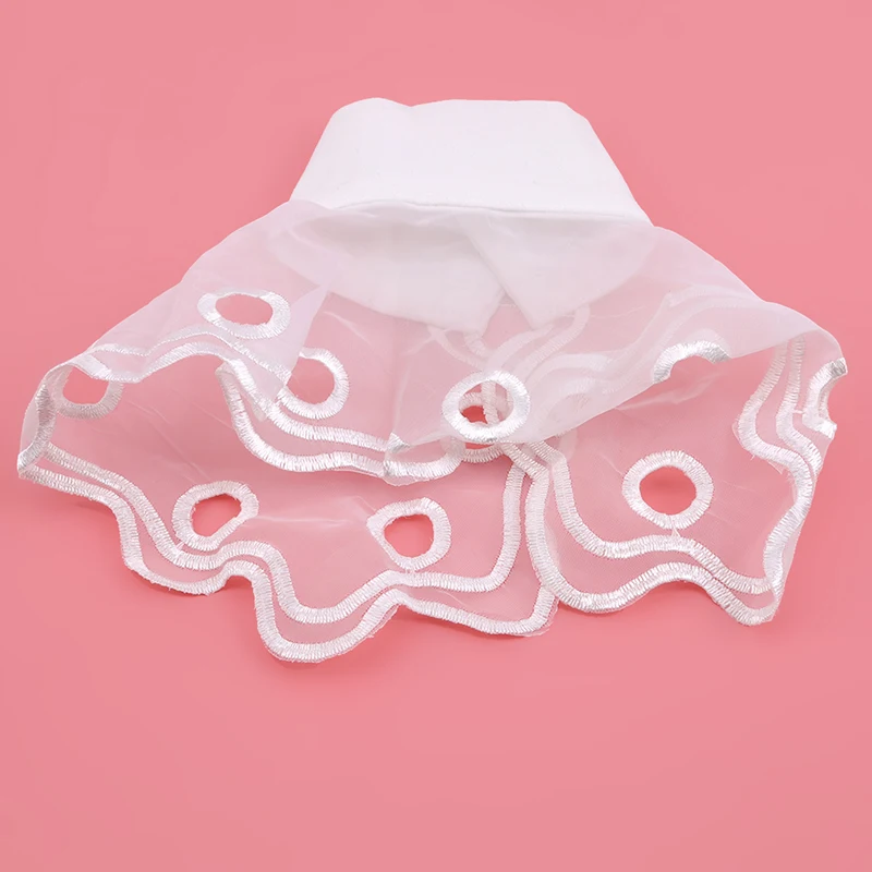 Поддельные манжеты шифон белый цветочный кружева плиссированные с рюшами Ложные