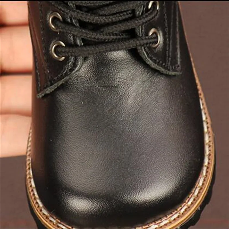 Осень 2020 Детские Водонепроницаемые ботинки из натуральной кожи Ботильоны на