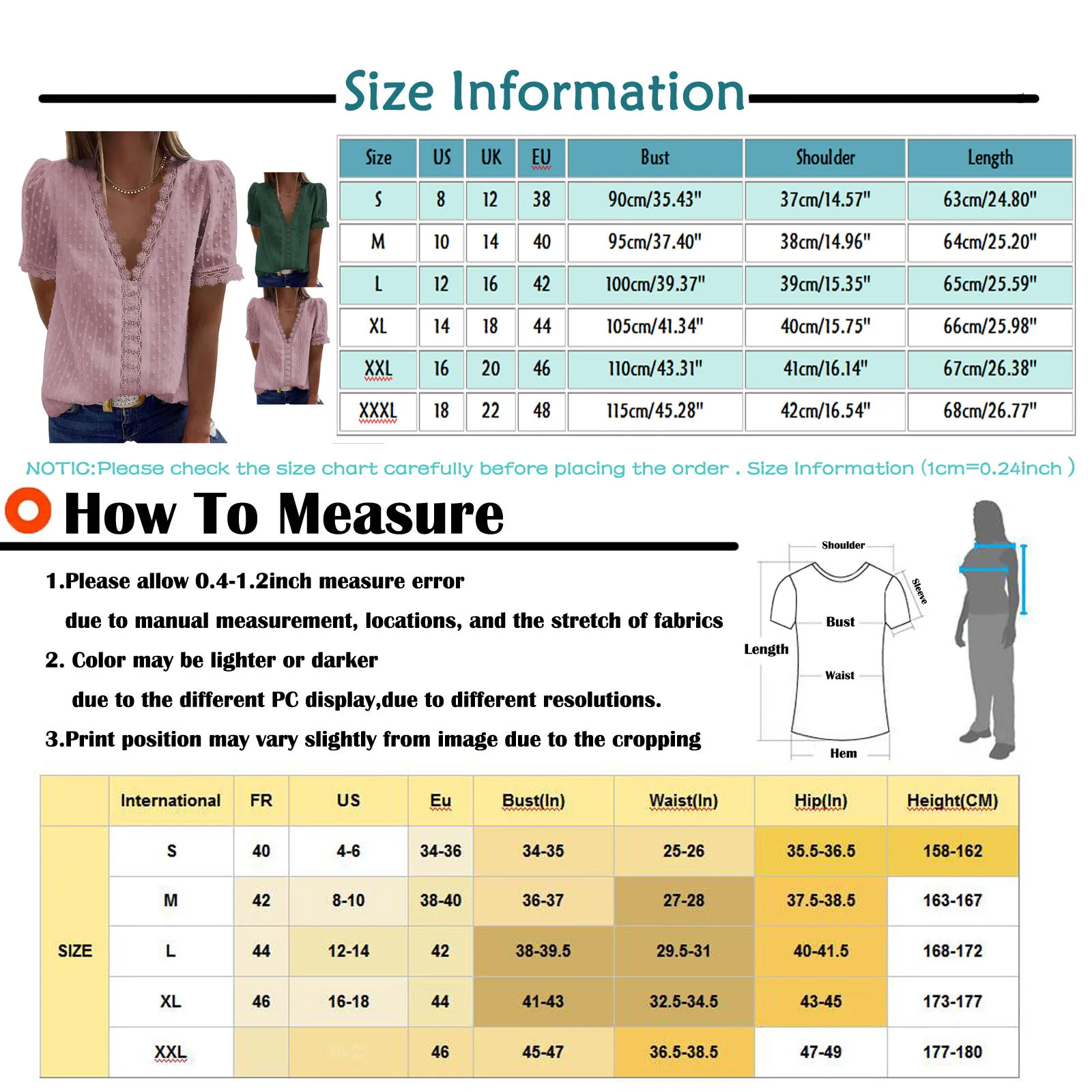 

40# Lace Embroidery Blouse Women Short Sleeve Casual V-neck Solid Color Blouse Sexy Elegant Summer Shirt For Women Top Femme