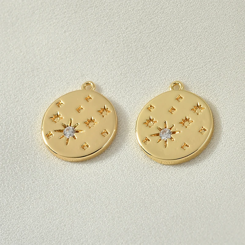 Серьги-гвоздики из меди с цирконом 18 К | Украшения и аксессуары