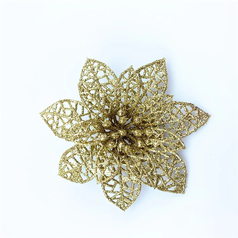 1pc/5pcs Artificial Flowers Christmas Decorations For Home Christmas Tree Ornaments Xmas Tree New Year Decor Navidad