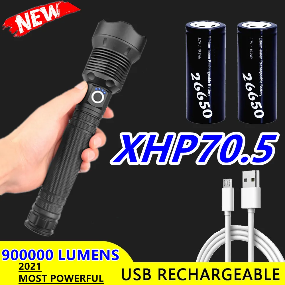 

18650 лм XHP70.5 мощная светодиодная вспышка USB перезаряжаемая тактическая вспышка s XHP50.2 Фонарик светодиодный яркий светодиодный фонарь