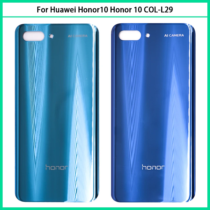 

10PCS New For Huawei Honor10 Housing Case For Huawei Honor 10 COL-L29 Battery Back Cover Door Rear Glass Panel Adhesive Replace