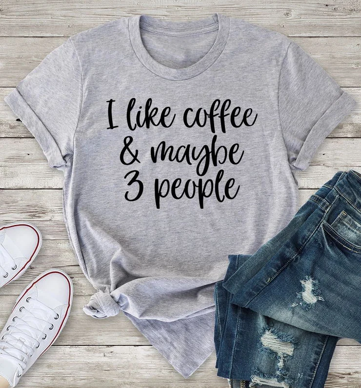 Футболка унисекс с надписью i like coffee and May 3 people смешная из 100% хлопка хипстерская