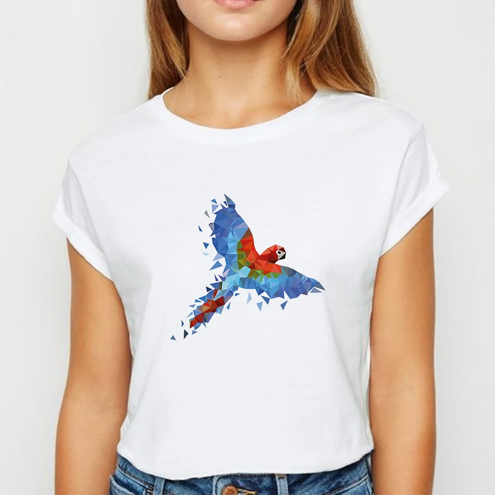Футболки с животными попугаями модная футболка на весну и лето популярный