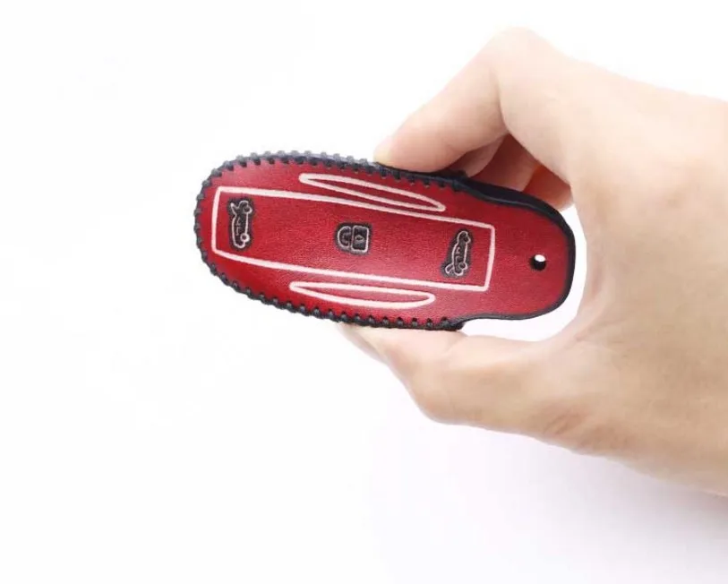 

Car Geunine Leather Key Case Keychain For Tesla Model S Model 3 Model X Key Holder Cover Protect Interior Accessories