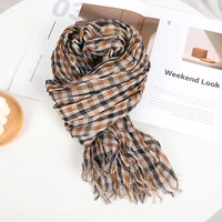 scarf for women ladies striped cotton and linen scarf hijab wrap muslim hijabs scarf turban woman muslim clothes