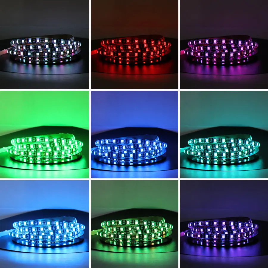 12 вольт Светодиодные ленты светильник RGB 5050 печатной плате черного цвета 1 м 2 60