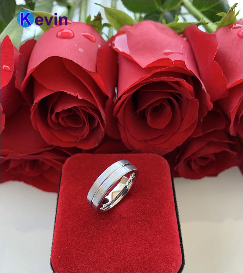 Классическое кольцо для мужчин и женщин из карбида вольфрама с плоским ремешком