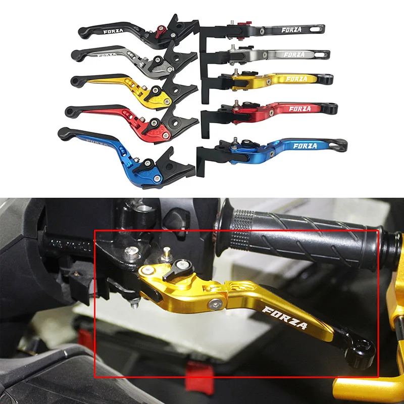 Мотоциклетные парковочные рычаги для Honda Forza300 250 Forza125 MF13 SH300 NSS300 2010- Отрегулируйте складной выдвижной тормозной рычаг
