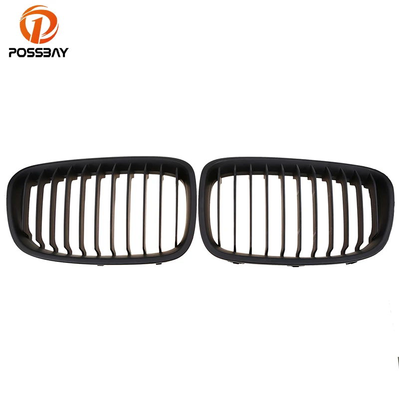 

POSSBAY Front Hood Center Grilles for BMW 1-Series F20 5-door 118dX/118i/120d 2011-2015 Pre-facelift Matte Black Grille Cover