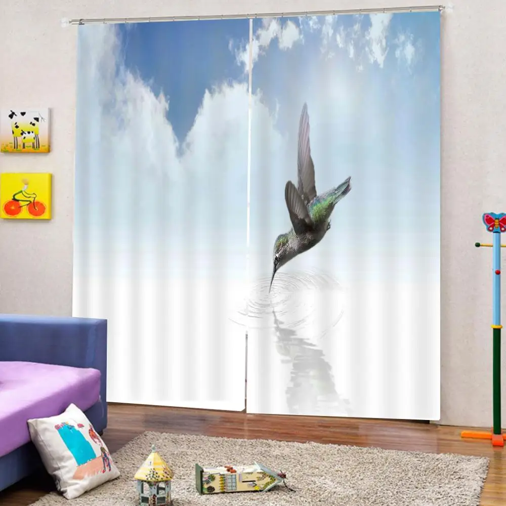 Индивидуальные 3D шторы птица из воды Летающий с сильными крыльями дикая природа