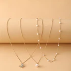 3 шт. многослойный женский чокер, модное женское ожерелье с кулоном-бабочкой, золотой воротник, цепь до ключиц, эффектные ювелирные изделия, подарки