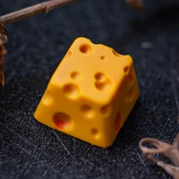 2pcs cheese key cap handmade resin personalized mechanical keyboard r4 esc yellow key caps
