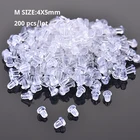 Заглушки для Пирсинга Ушей в форме пули, прозрачные силиконовые мягкие заглушки для гаек сделай сам, аксессуары для ювелирных изделий, 200 шт.лот м