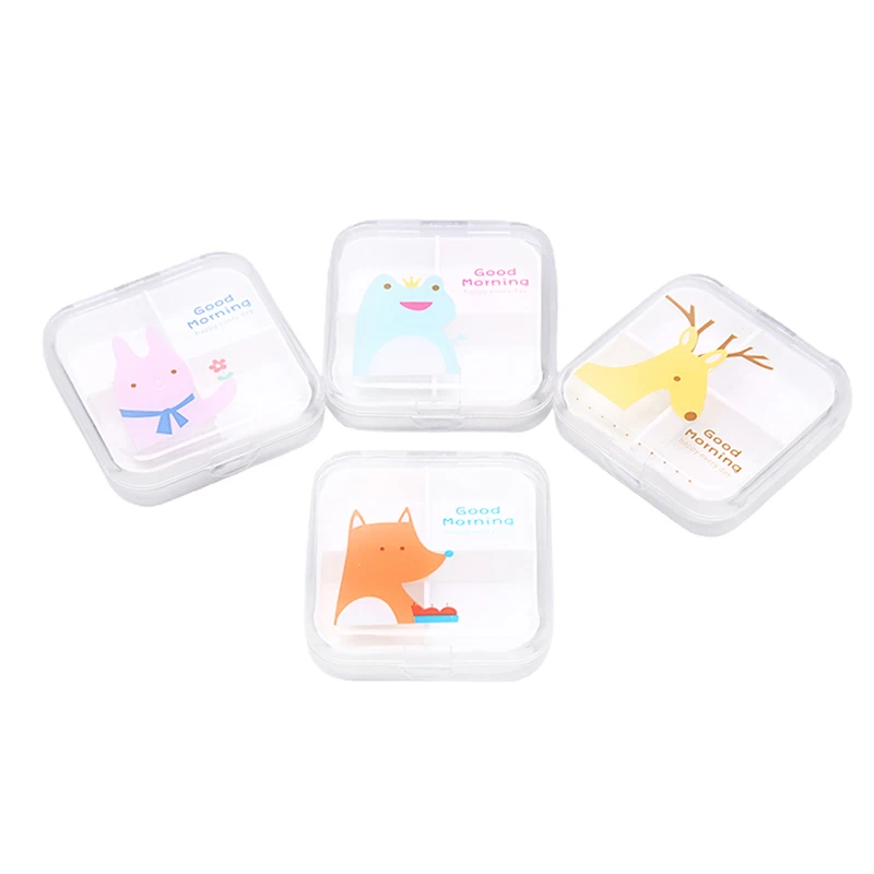 1 шт. коробка для лекарств 4 отделения|Коробки и ящики хранения| |