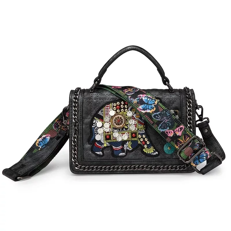 Вышитая слоном Высококачественная Новинка 2020 маленькая квадратная сумка на одно