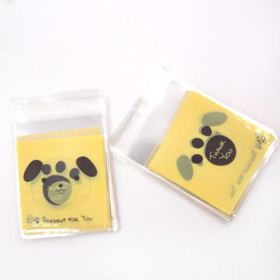 Yellow Dog 50/100 шт пластиковые конфеты и печенье само-герметизирующий пакет мультфильм Подарочная сумка для выпечки мешок для дня рождения свадьбы вечеринки ребенка душа Декор - Цвет: Yellow Dog
