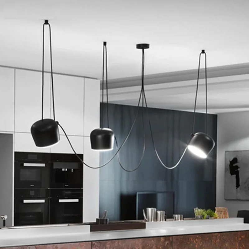 Black/White Shade Modern Creative Pendant Lamp Fashion Nordic Dining Table Hanging Light Fixture DIY Luminaire office lighting | Лампы и