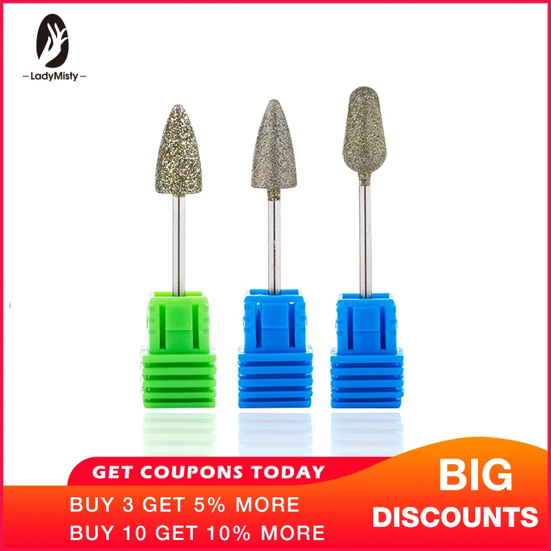 Ladymisty Gros лак для ногтей Foret Korund Burr Fraise Bits Pour Manucure педикюр Outils Электрический лак для ногтей аксессуары