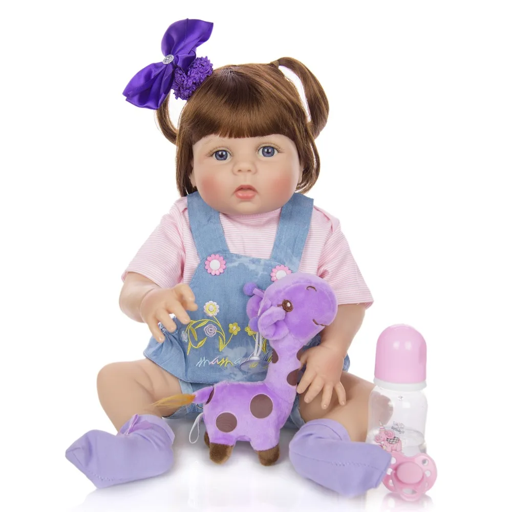 Полностью твердый силиконовый реборн 55 57 см мягкий парик для девочек 23 дюйма