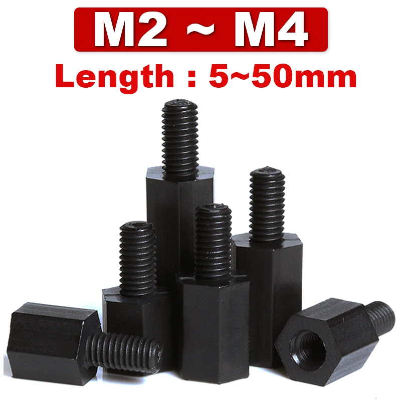 M2 M2.5 M3 M4 нейлоновый шестигранный Штекерный упор с резьбой опорное крепление