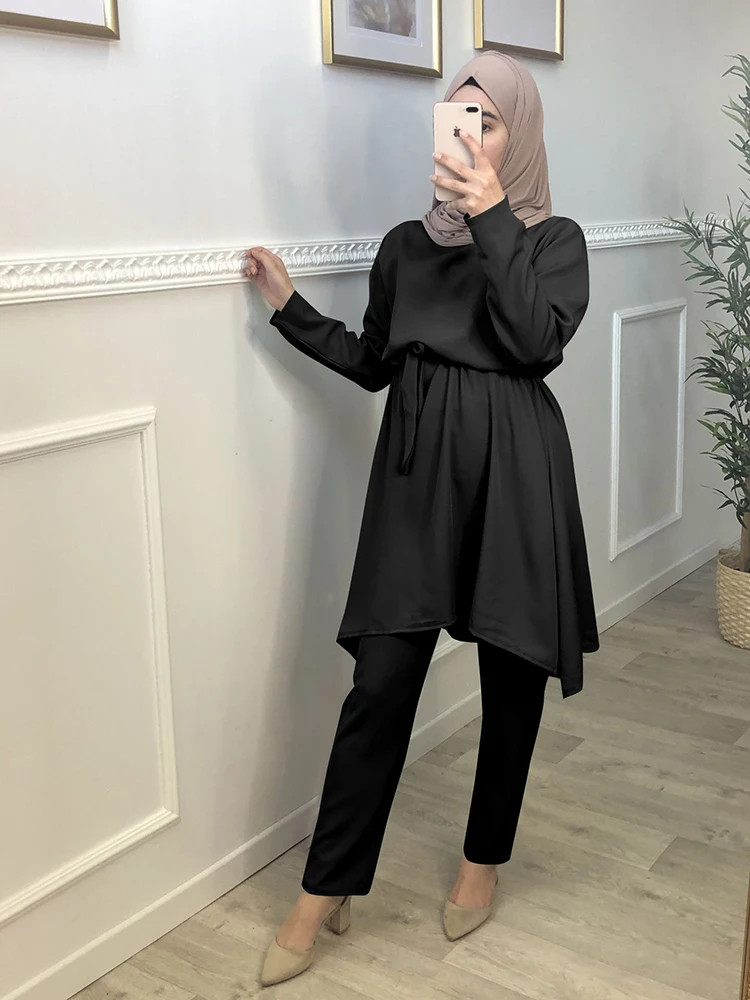 Рамадан ИД Мубарак Абая Дубай Турция хиджаб комплекты для мусульман платье ислам