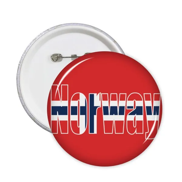 

Norway Country Flag Name Round Pins Badge Button Clothing Decoration 5pcs Gift
