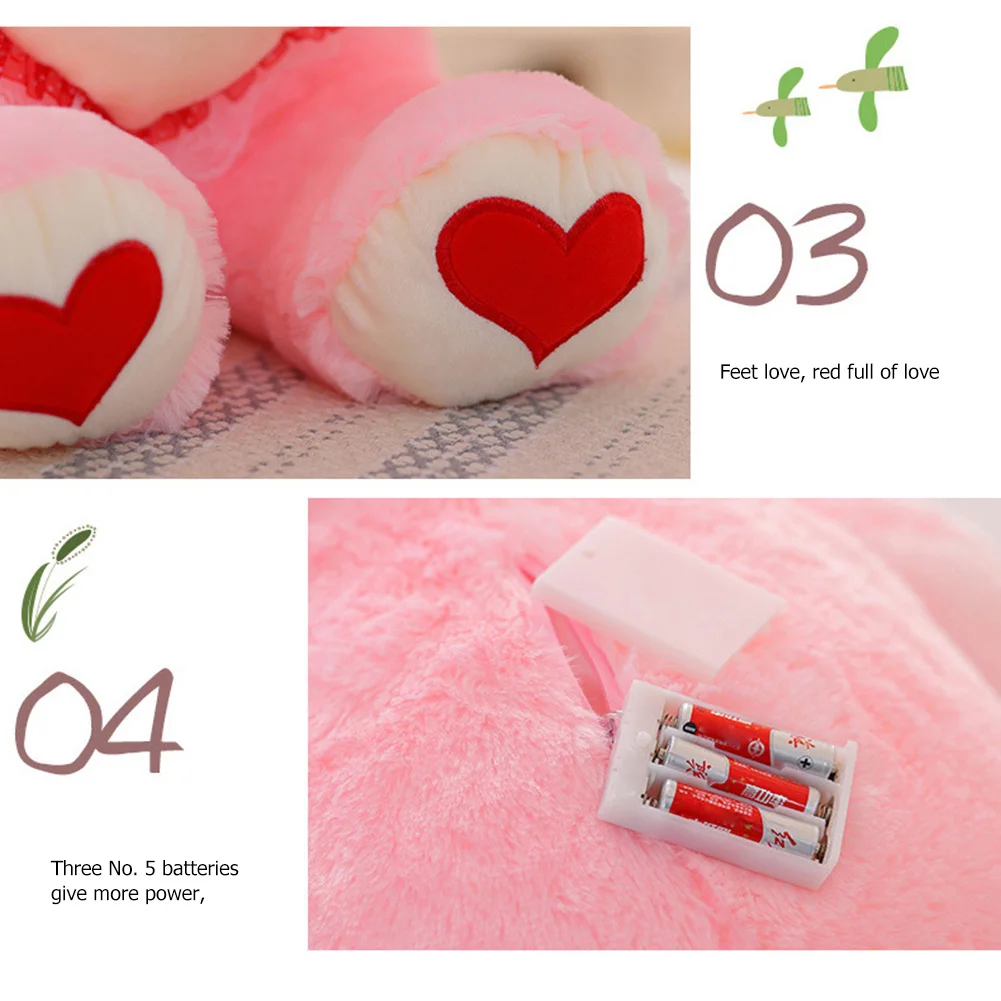 

Soft Bedside Decor Ornament Portable Light-up Bear Sofa Cushion LED Flash Light Plush Luminous with LED Light