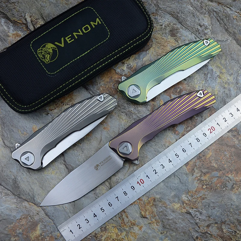 Складной нож Kevin John VENOM New Concept Flipper титановый Карманный резец для кемпинга и охоты