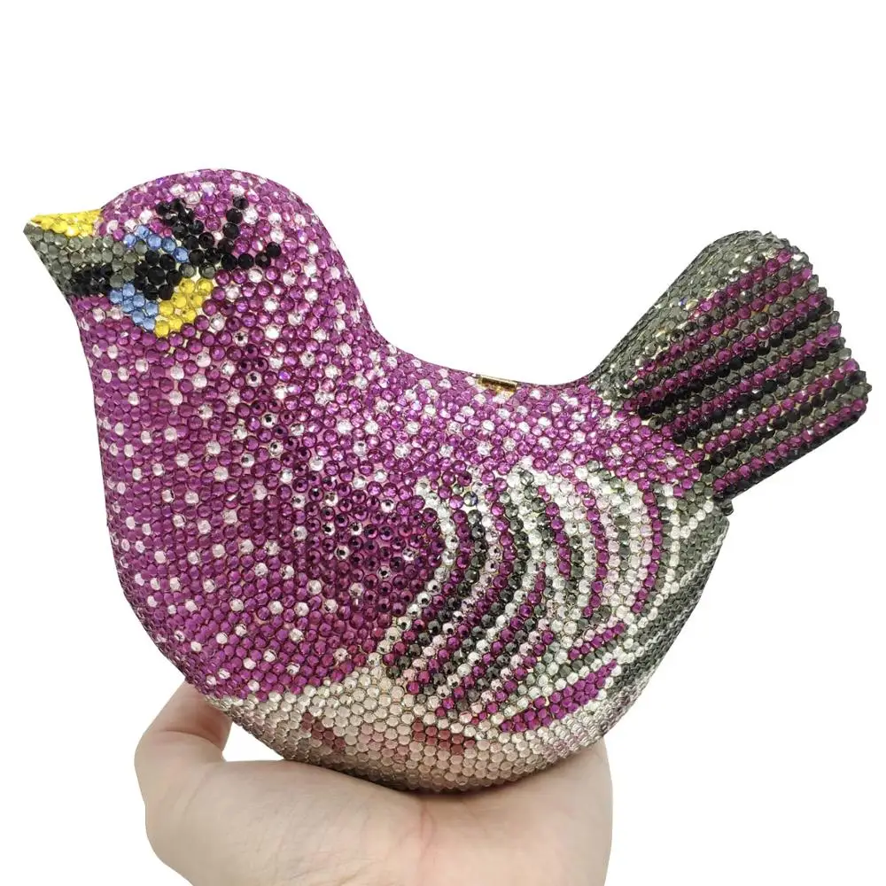 

Двойной цветок 3D клатч с птицей женские Кристальные вечерние кошельки и сумочки металлический жесткий чехол вечерние сумки для коктейлей