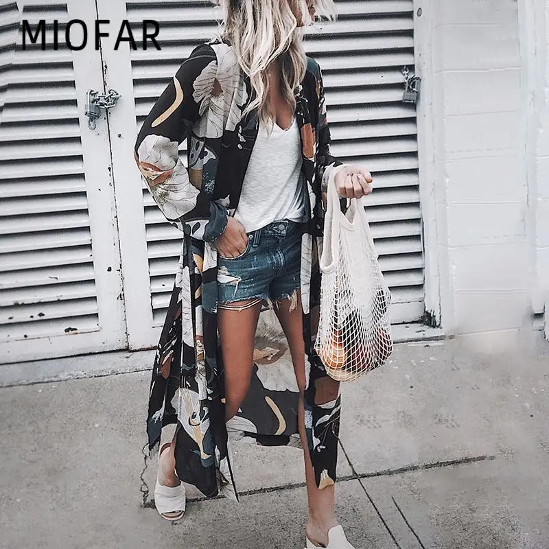 Женская шифоновая рубашка MIOFAR в стиле ретро с цветочным принтом свободная шаль