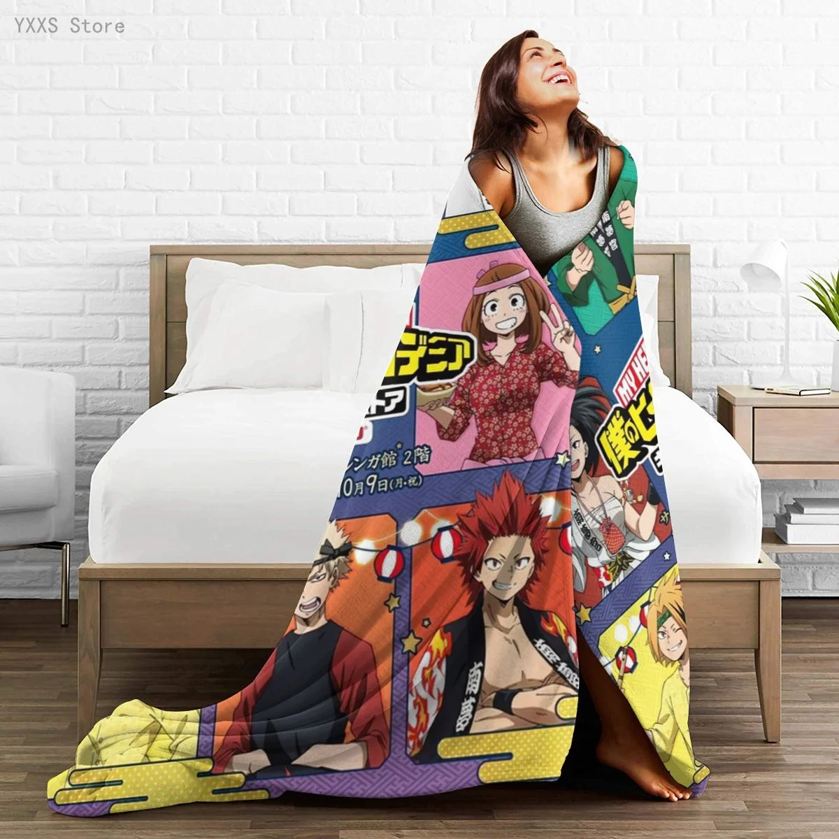 

My Hero Academia 3D Cartoon Sherpa Blanket Warm Super Soft Flannel Office Nap Bedspread Sofa Bedding Plush Quilt Plaids 1789927