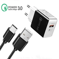 mobile phone charger for xiaomi mi 11 a2 a3 10 9 t redmi note 8t 9t 9 8 pro quick charge 3 0 eu plug usb type c cable charger
